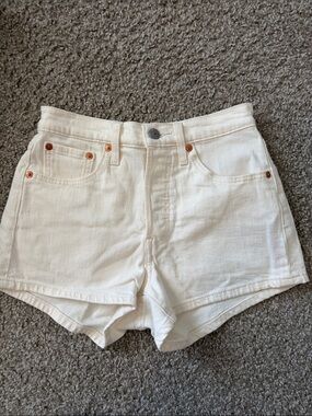 Levi's Off-White Denim 501 Shorts